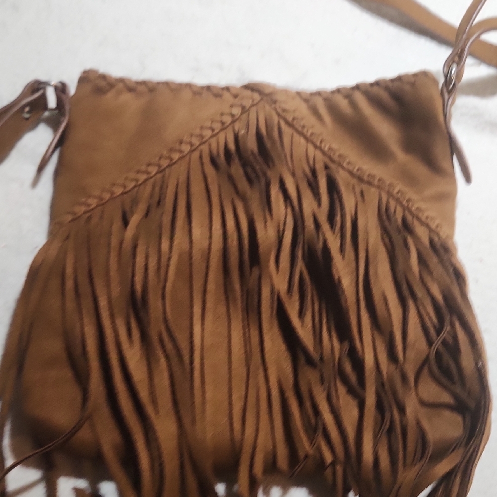 Brown Fringe Crossbody Bag